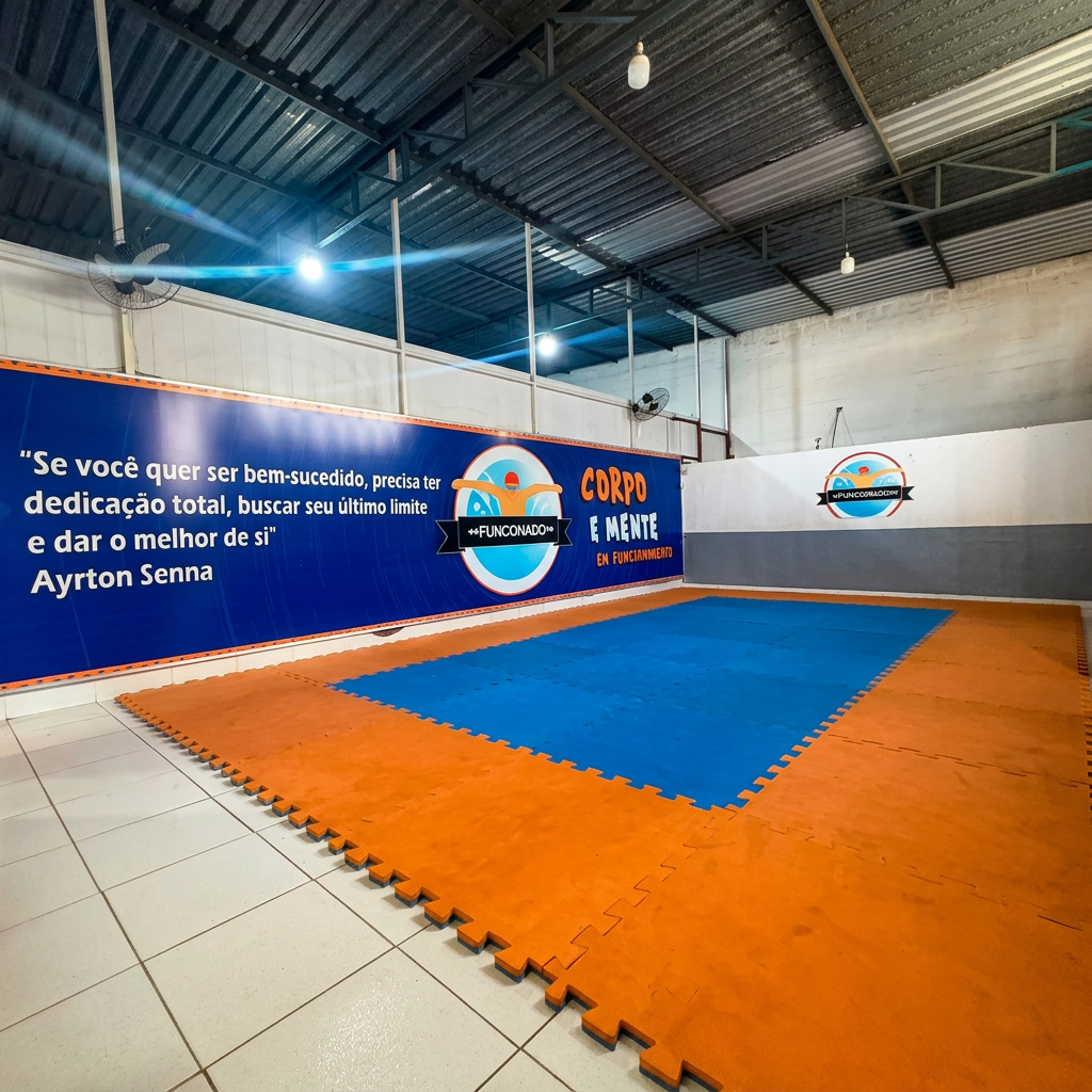 Área de lutas — tatame de Jiu-Jitsu e Judô